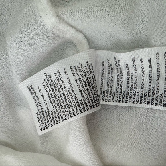 H&M blouse white cream button down style linen type shirt top cute cottagecore - Picture 7 of 7